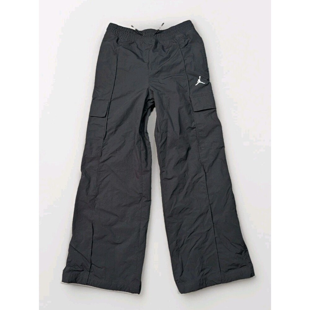 Jordan Nike Big Kids Boys Nylon Cargo Pants Size Large Black Wide Leg